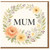 Mum Mother’s Day Card - Elegant Watercolour Floral Wreath Design, Feminine Flowers, For Mum From Daughter or Son