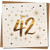 You're 42 Birthday Card - Gold Starburst Design - 145mm x 145mm - Elegant Square Card, Includes Kraft Envelope