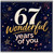 67th Birthday Card, Wonderful 67 Years of You Card
