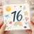 16th Birthday Card, Cute Watercolour Animals and Rainbow Design