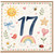 17th Birthday Card, Cute Watercolour Sun Rainbow Animals
