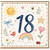 18th Birthday Card, Cute Pastel Watercolour Age 18 Card