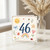 46th Birthday Card, Cute Watercolour Number 46 Card with Sun, Rainbow and Floral Design