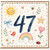 47th Birthday Card, Cute Watercolour Number 47 Card