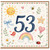 53rd Birthday Card, Cute Watercolour Nature Design