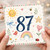 87th Birthday Card, Cute Watercolour Sunshine and Rainbow Design
