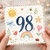 98th Birthday Card, Cute Watercolour Floral Number Card