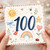 100th Birthday Card, Watercolour Cute Garden Design