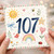 107th Birthday Card, Cute Watercolour Age 107 Card
