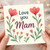 Love You Mam Mother's Day Card - Hand-Drawn Floral Hearts Design