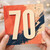 70th Birthday Card, Modern Abstract Design
