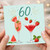 60th Birthday Card, Fruity Cocktail and Watermelon Design