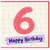 6th Birthday Card, Happy Birthday Card with Hand - Drawn Number 6