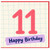 11th Birthday Card, Happy Birthday Card, Handwritten Number 11 Design