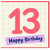 13th Birthday Card, Happy Birthday Card, Hand Drawn Number 13 Card