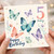 5th Birthday Card, Butterfly Birthday Card