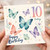 10th Birthday Card, 10 Today Happy Birthday Butterfly Card