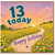 13th Birthday Card, 13 Today Happy Birthday Floral Sunset Card