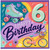6th Birthday Card, Happy Birthday Roller Skate and Bicycle Design