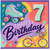 7th Birthday Card, Happy Birthday Card with Roller Skate and Bicycle Design