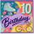 10th Birthday Card, Colourful Roller Skate and Bicycle Design