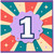 1st Birthday Card, Colourful Retro Burst Number 1 Design