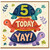 5th Birthday Card, 5 Today Turtle Card