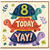 8th Birthday Card, Cute Turtle Stack Today YAY Card