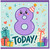 8th Birthday Card, Cute Number 8 Party Card
