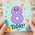 8th Birthday Card, Cute Number 8 Party Card