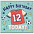 12th Birthday Card, Football Shirt 12 Birthday Card