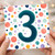 3rd Birthday Card, Colourful Confetti Number 3 Card