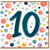 10th Birthday Card, Colourful Polka Dot Number 10 Card