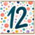 12th Birthday Card, Colourful Confetti Number 12 Card