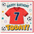 7th Birthday Card, 7th Birthday Football Card