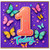 1st Birthday Card, Colourful Butterfly Today Card