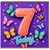7th Birthday Card, Butterfly Design, Today
