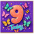 9th Birthday Card, Butterfly Today Design