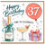 37th Birthday Card, Happy Birthday 37 Celebration Card with Fabulous Fizz