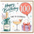 100th Birthday Card, Happy Birthday 100 Celebration Card with Champagne Bottle, Balloon and Gifts