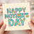Happy Mother's Day Card for Mum - Floral Lettering and Pastel Hearts - Mothering Sunday Greeting Card