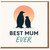 Best Mum Ever Mother's Day Card - Cute Penguin Mum and Chick with Sunset - Heartfelt Card for from Son or Daughter
