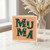 Mum Floral Lettering Card - Elegant Botanical 'MUM' on Peach - Mother's Day Card