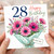 28th Birthday Card, Floral Bouquet Happy Birthday Card
