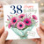 38th Birthday Card, Floral Bouquet Happy Birthday Card With Love