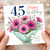 45th Birthday Card, Floral Bouquet Happy Birthday Card With Love