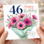 46th Birthday Card, Floral Happy Birthday Card With Love