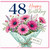 48th Birthday Card, Happy Birthday Floral Bouquet Card