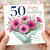 50th Birthday Card, Happy Birthday Floral Bouquet Card