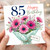85th Birthday Card, Floral Happy Birthday Card With Love Gift Tag